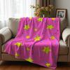 Pink Skull Black Cartoon Anime Print Flannel Blanket Soft Warm Throw for Kids Bedroom Sofa Christmas Office Car