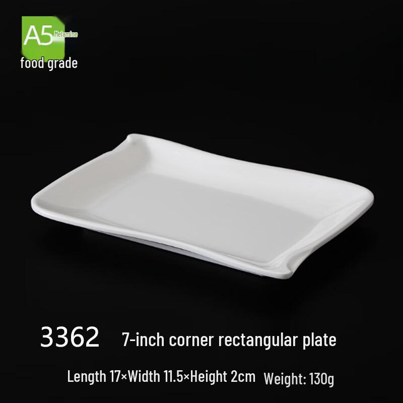 Jiu Bing White Melamine Rectangular Serving Plates 10-pack