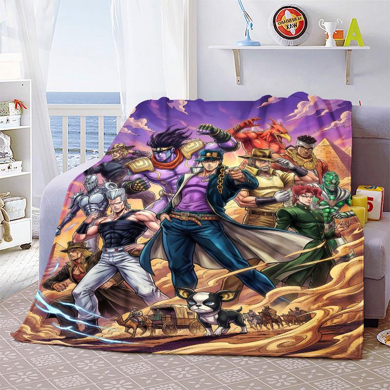 JoJo Bizarre Adventure Throw Blanket Flannel Soft Cozy Warm Blanket for Sofa Bed Lightweight Home Decor -QJY