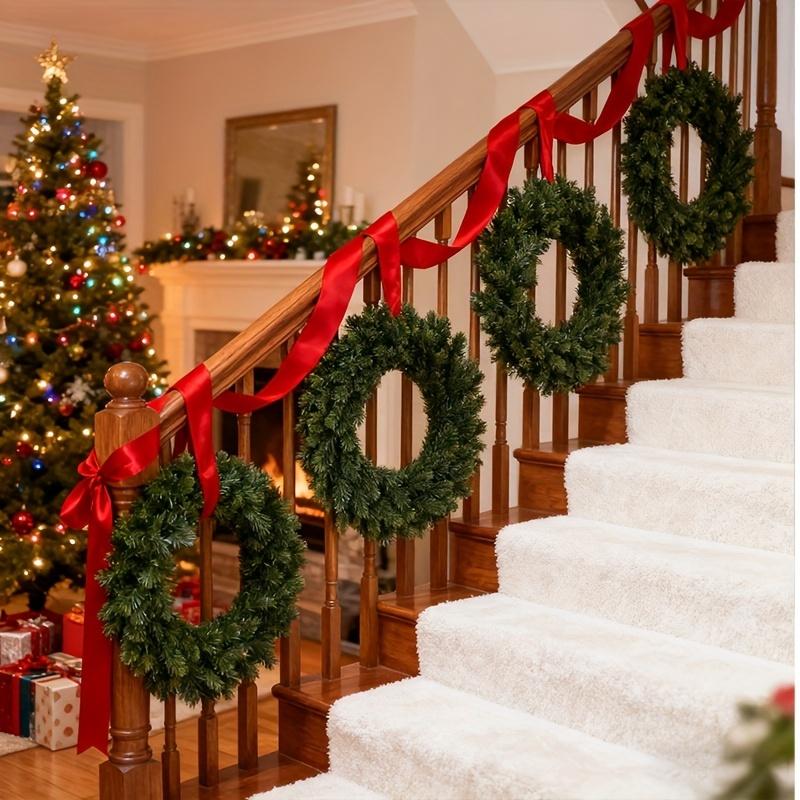1pc Artificial Christmas Wreath, Durable Plastic Xmas Decor- Wedding -Holiday Décor Christmas Wreaths For Front Door