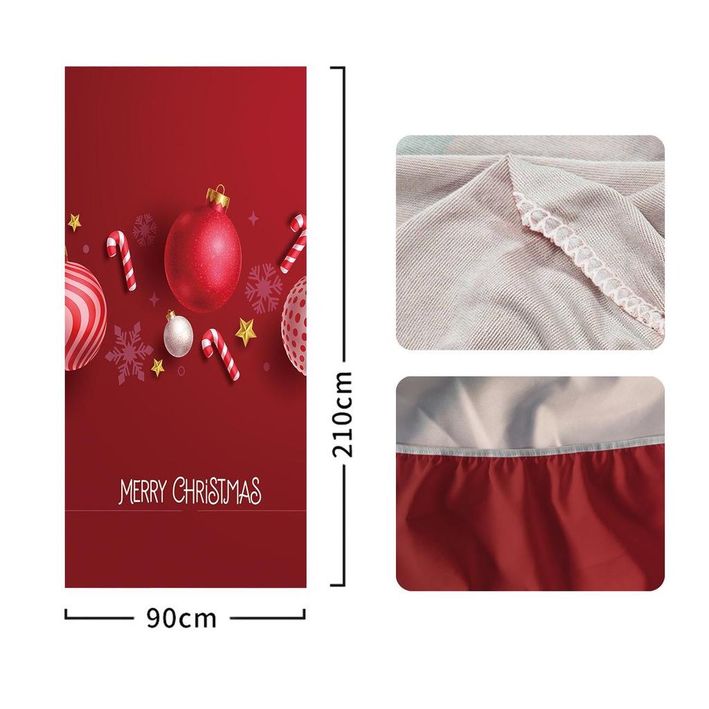 Four-Sided Stretch Christmas Door Cover - Easy Install with Festive Pattern