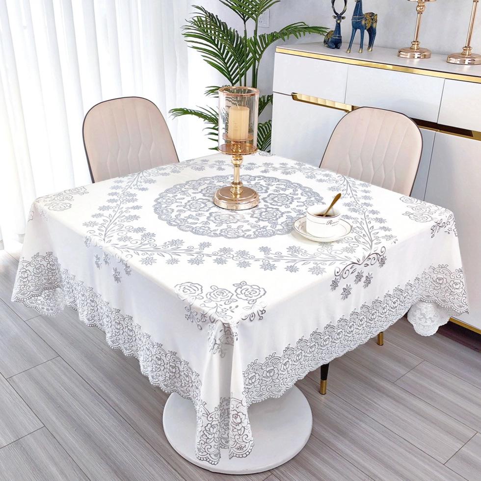 Waterproof, Oil-Proof And Anti-Scalding Coffee Table Tablecloth Leave-In Rectangular Dining Table Cloth Household Living Room Light Luxury Non-Slip