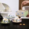 High end Nordic Style Floral Cup and Saucer Afternoon Tea Couple Ceramic Coffee Cup Girl Gift Souvenir Gift Box