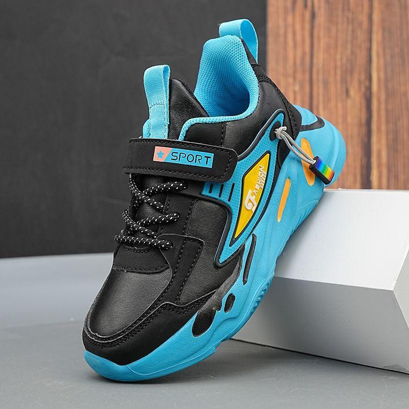 Boys shoes 2025 new spring and autumn student shoes medium and large children's autumn children's shoes leather surface non-slip waterproof sports s