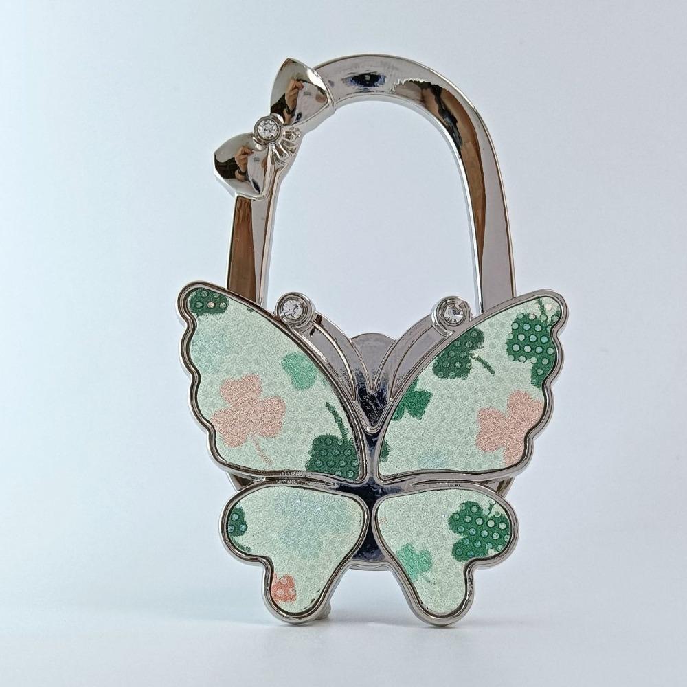 Durable Foldable Butterfly Handbag Hook Portable Creative Purse Holder Chrysanthemum Flowers Purse Hanger for Table