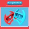 2Pcs Game Steering Wheels Comfortable Grip Plug Play Accurate Fit Realistic Gaming Experience Double Against Gamepad Steering Wheels for Switch OLED