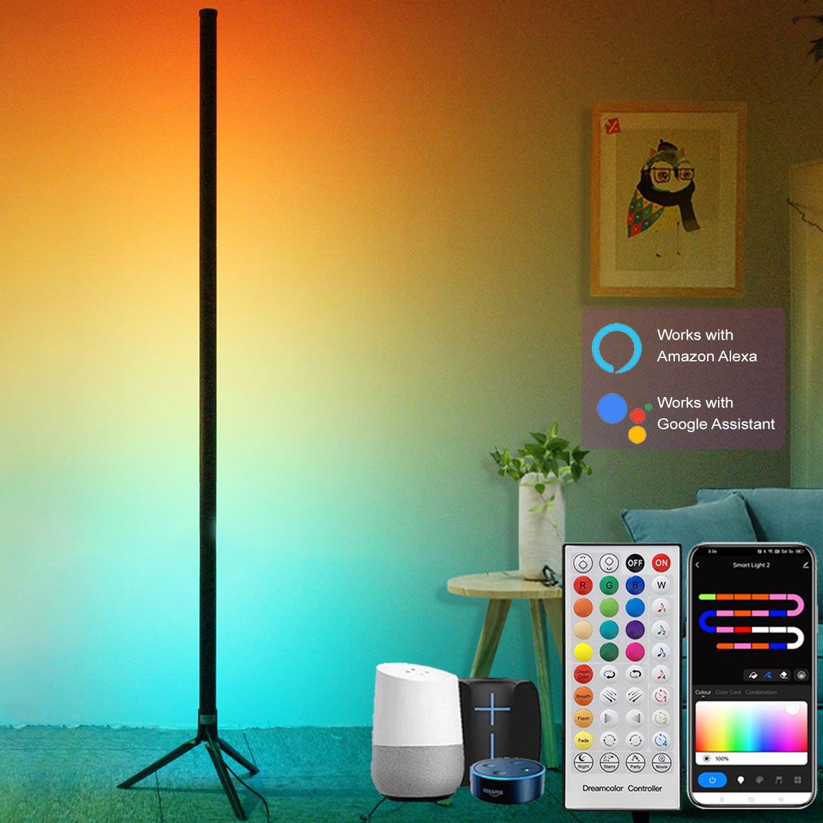 

120 см светодиодный светильник RGB Color Mood Lighting Bar с регулируемой яркостью, угловой напольный светильник для спальни, игровой гостиной, рождественского скандинавского декора