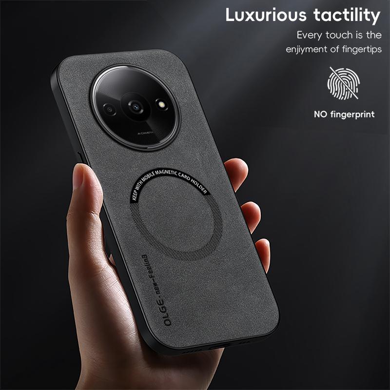 Pro POCO C61 Jemný otvor Ovčí kůže Magnetické TPU Měkký okraj Proti pádu Proti otiskům prstů Pouzdro na telefon