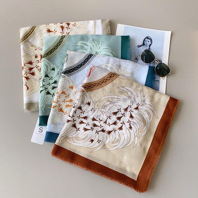 Retro elegant temperament thin air-conditioned room shawl women's trend printing outer scarf