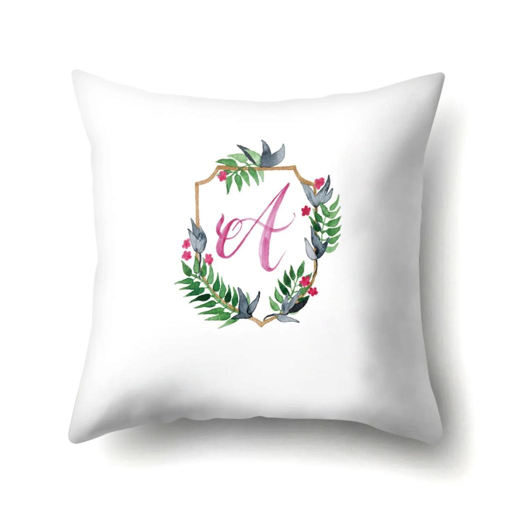Creative Wreath Letter Pillowcase Office Cushion Cover Living Room  Waist