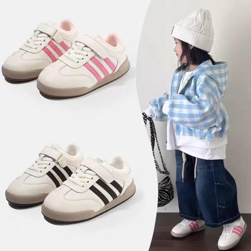 Genuine leather children's Forrest Gump shoes 2025 spring new girls' sports shoes boys' versatile German training board shoes little white shoes