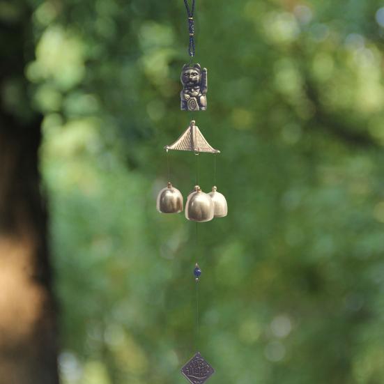 Wind Chime Decorative Fortune Cat Anti-deform Lightweight Door Pendant Bell for Home