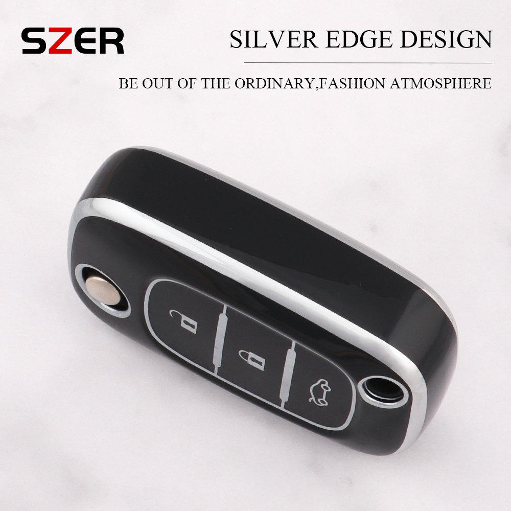 Tpu Flip Car Key Case Cover For Renault Fluence Clio Megane Kangoo Lacia Lada Largus Kalina Granta Vesta X-Ray For Mercedes Benz