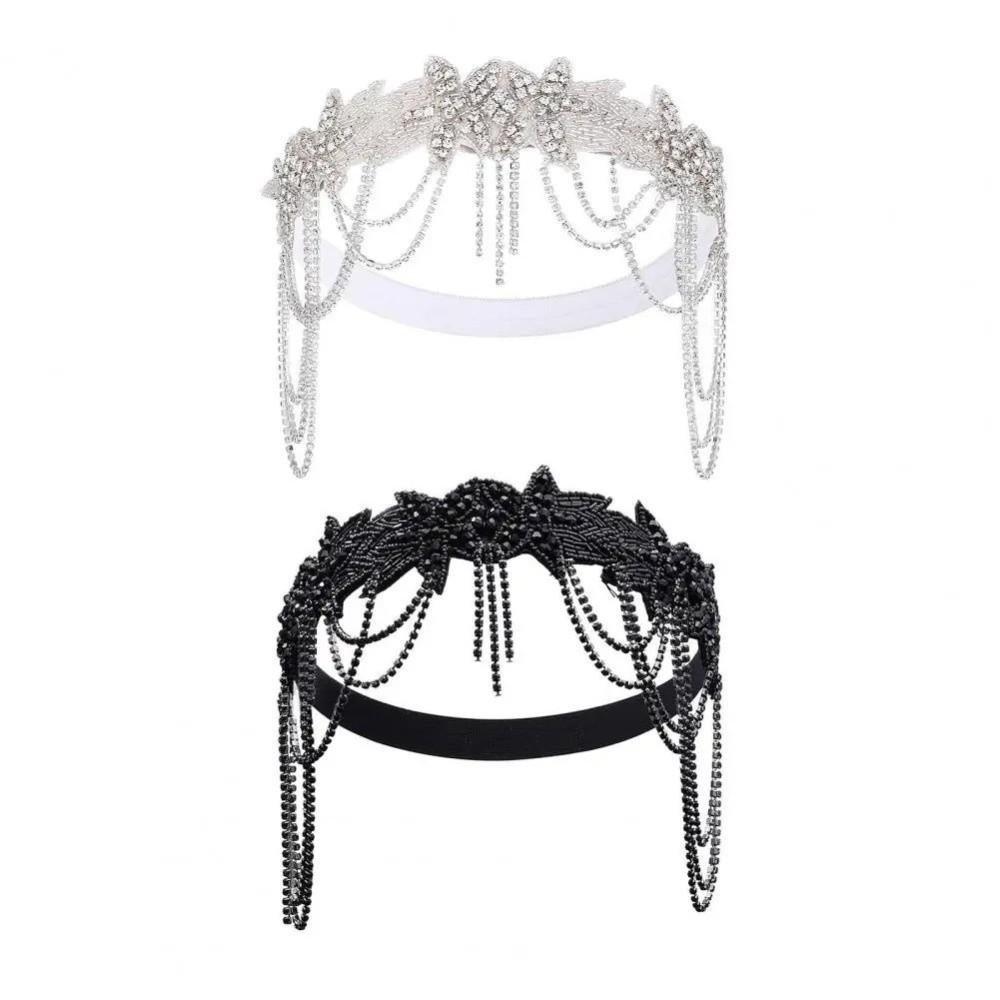 Shiny Flapper Headband Chain Tassel Korean Style Hair Band Bridal Headdress Stage Performance