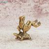 Brass Frog & Turtle Mini Figurine - Lucky Animal Sculpture Home Office Desk Decor, Cute Collectible Gift Ornament