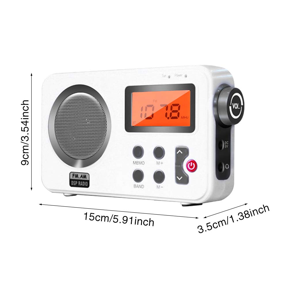 Shower Radio Speaker, AM/FM Radio with LCD Display, Portable Stereo Radio with Earphone Port for Home, Beach, Hot Tub, Bathroom, and Outdoor Use