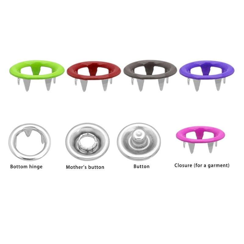 Metal Snap Button with Fastener Pliers Hollow Sewing Snaps Prong Snap Button Kits for DIY Crafting Clothing Sewing