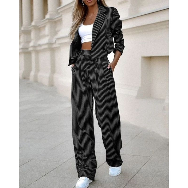 

Ретро Воротник Полосатый Свободный Костюм Женский Ретро Воротник Поло Полосы Свободный Наряд Женский Black XXL