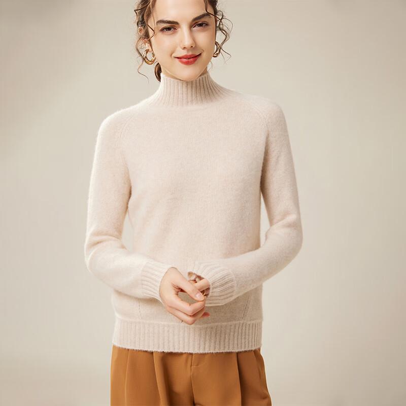 Fanzhen Women's High-Neck 100% Cashmere Sweater