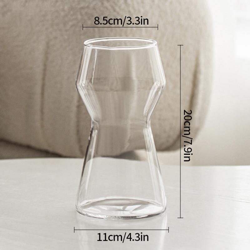 Creamy Color Glass Vase Hydroponic Flower Vase Transparent Plant Pots Dinning Living Room Decorative Vases Home Office Decor