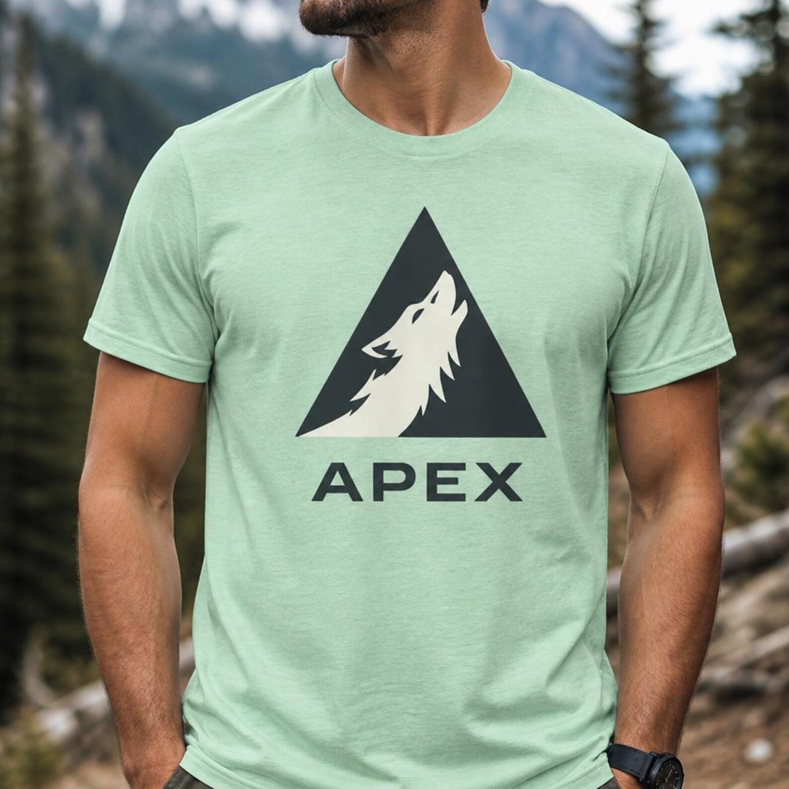 Apex Wolf Graphic Tee, Minimalist Geometric Alpha Shirt M