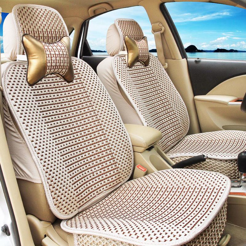 Universal Four Seasons Ice Silk Car Seat Cover - Breathable, Full Wrap, Fits Single, Five, or Seven Seats