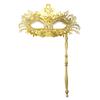 Fancy Dress Party Eyewear Mask Metal Handheld Stick Half Face Venetian Masque Rhinestones Women Mask Prom Ball Masquerade