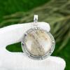 Mothers Day Sale 925 Sterling Silver Round Natural Fossil Coral Pendant Jewelry
