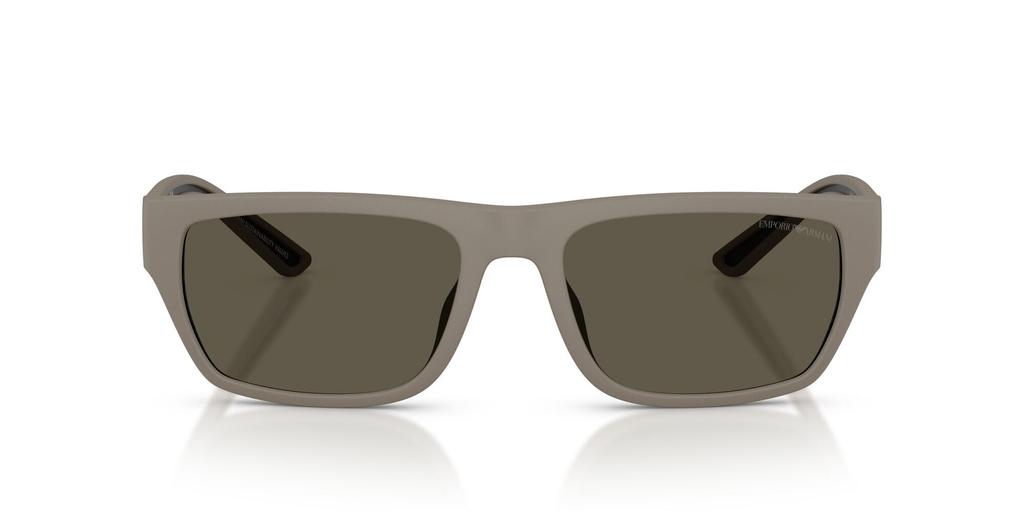 EMPORIO ARMANI Sunglasses for Rubberized Matte Light Dark Lens 0EA4267U Men. Frame Brown. Lens Grey. Width 57mm.