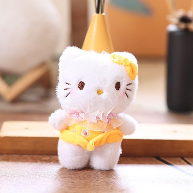 Pink With Bow Lace Skirt Plush Pendant Keychain For Decor Bag