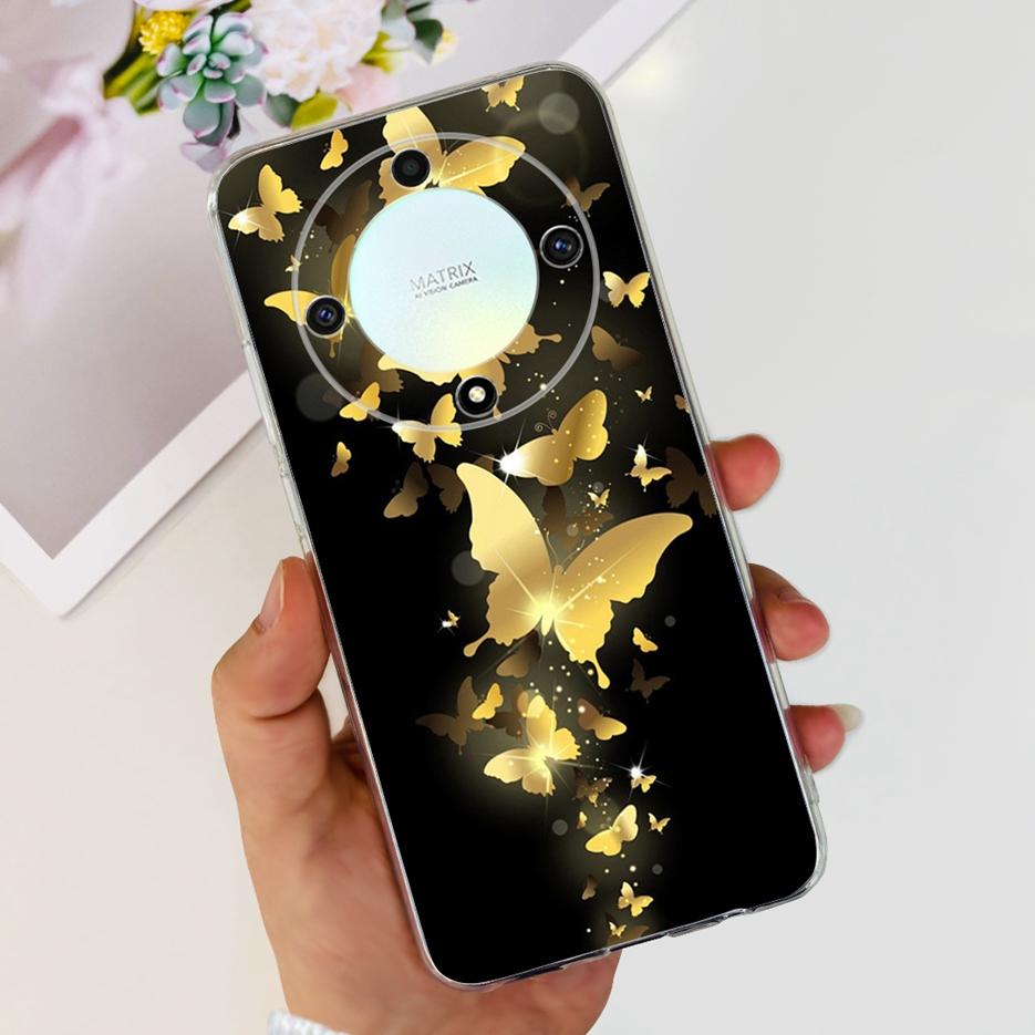 For Honor X9b 5G Case ALI-NX1 Cute Cat Butterfly Painted Cover Soft Silicone Phone Cases For Honor X9b X 9b HonorX9b Soft Fundas