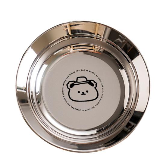 

Stainless Steel Divided Baby Plate Food-Grade Toddler Tray with Compartments Unbreakable Dishwasher Safe Dinner Plate for Kids Preschool Home 14cm Bear