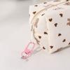 Bow & Heart Print Pencil Case Large Capacity Stationery Bag Simple Pen Bag  Students