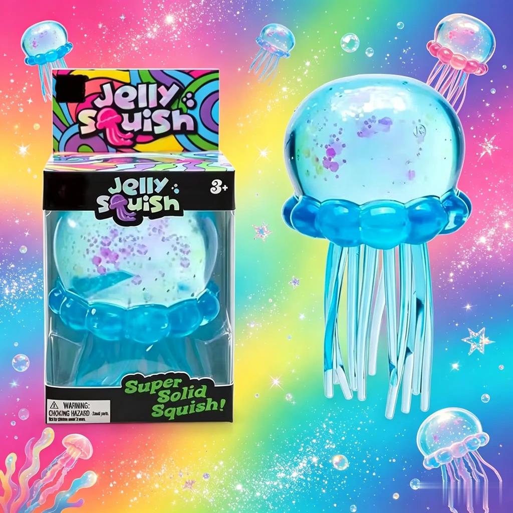 Adhd Toy New Squishy Toy Needoh Jellyfish Cube Stress Relief Fidget Sensory Anti Anxiety Squeeze Toy New