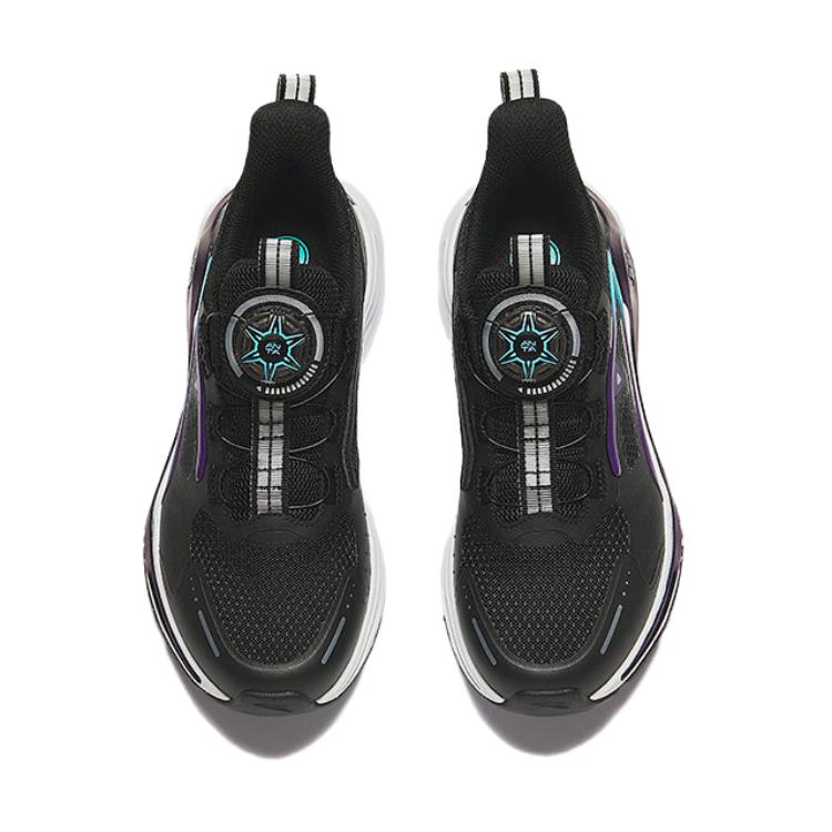 Anta Kids Hailang Knob Comfortable Non-Slip Wear-Resistant Breathable Low-Top Running Shoes Men running shoes Black Purple 312435512