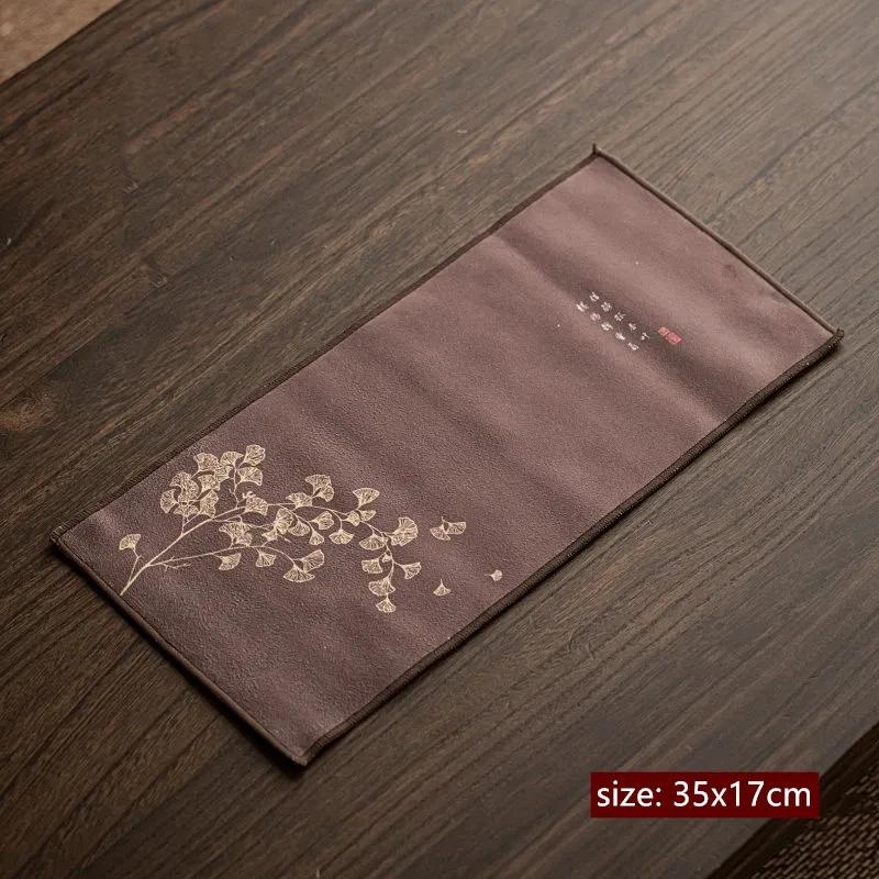 

Thickened Chinese Painted Tea Towel Super Absorbent Table Mats Kitchen Cleaning Towel High-grade Tea Set Tools Accessories 35X17CM