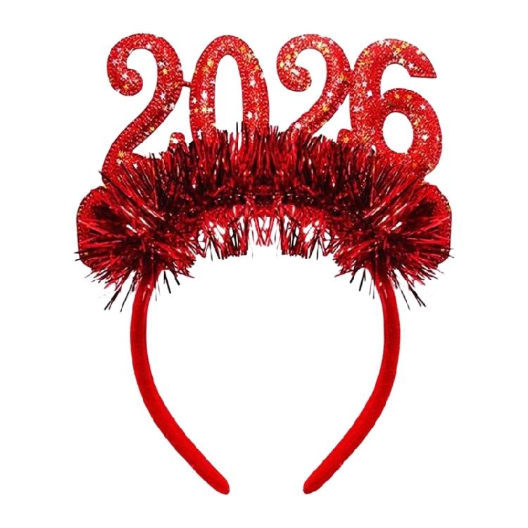 2026 Themed Fabric Hair Accessory Practical Headbands Glittering Numeric Design For Countdown Event Family Gatherings