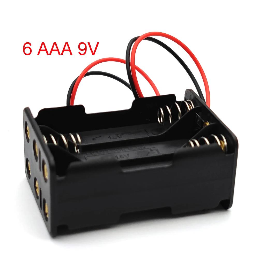 4x 6x 8x AAA Battery Box Case Holder with Wire Leads Side By Side Battery Box Connecting Solder for 4-8pcs AAA Batteries