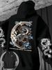Chinesischer Drache Herbst Streetwear Marke Amerikanisch Retro Gothic Gothic Kapuzenpullover Männer und Frauen locker Baumwolle Hip Sweatshirt