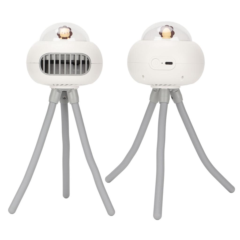 Stroller Fan Handheld Portable USB Rechargeable 4 Speeds Mute Tripod Design 360 Degree Horizontal Rotation Fan for Bike