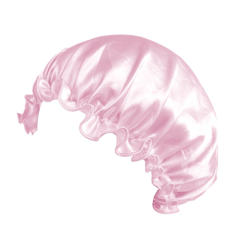 

Взрослые Сатиновый ночной чепчик Широкополый Шапочка от выпадения волос Однотонный Мужской Женский светло-розовый
