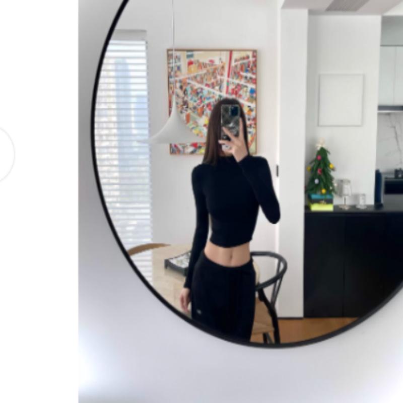 Women's Spicy Girl High Neck Long Sleeve Body-Hugging T-Shirt for Autumn/Winter