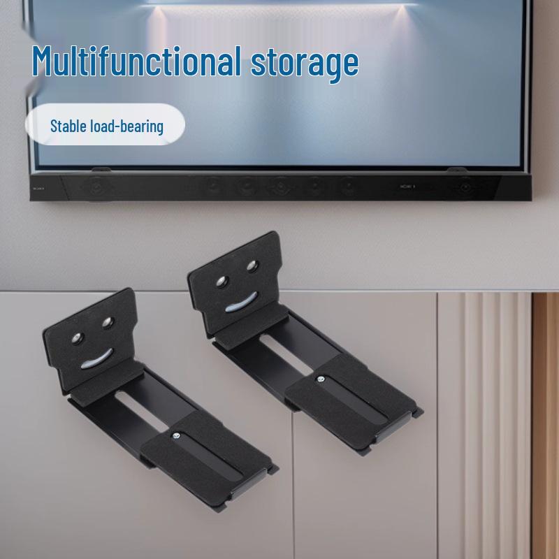 

Carbon Steel Soundbar & TV Wall Mount Shelf – Hole-Free Design