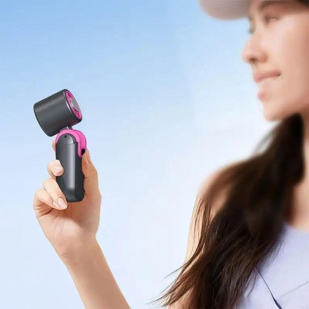 Compact Body Portable Handheld Cooling Fan Durable Battery Lightweight Design Mini Turbine Fan Soft Strong Airflow