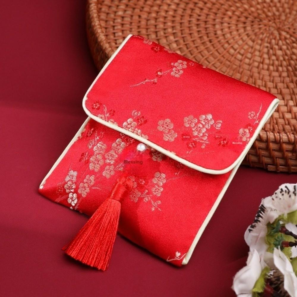 Tassel Brocade Red Envelope Spring Festival New Year Money Bag Money Pocket  Wedding Birthday