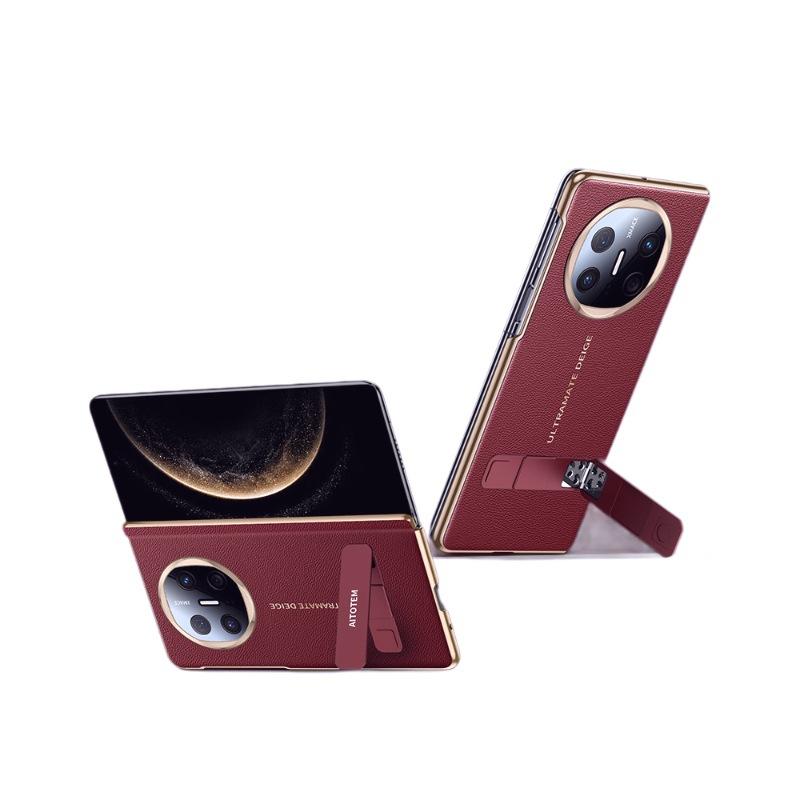 

Подходит для чехла для телефона Huawei Matex6, подставка, вращающийся объектив, всесторонний X5, противоударный центральный шарнир X3, гальванизированный деловой кожаный чехол Huawei Mate X3