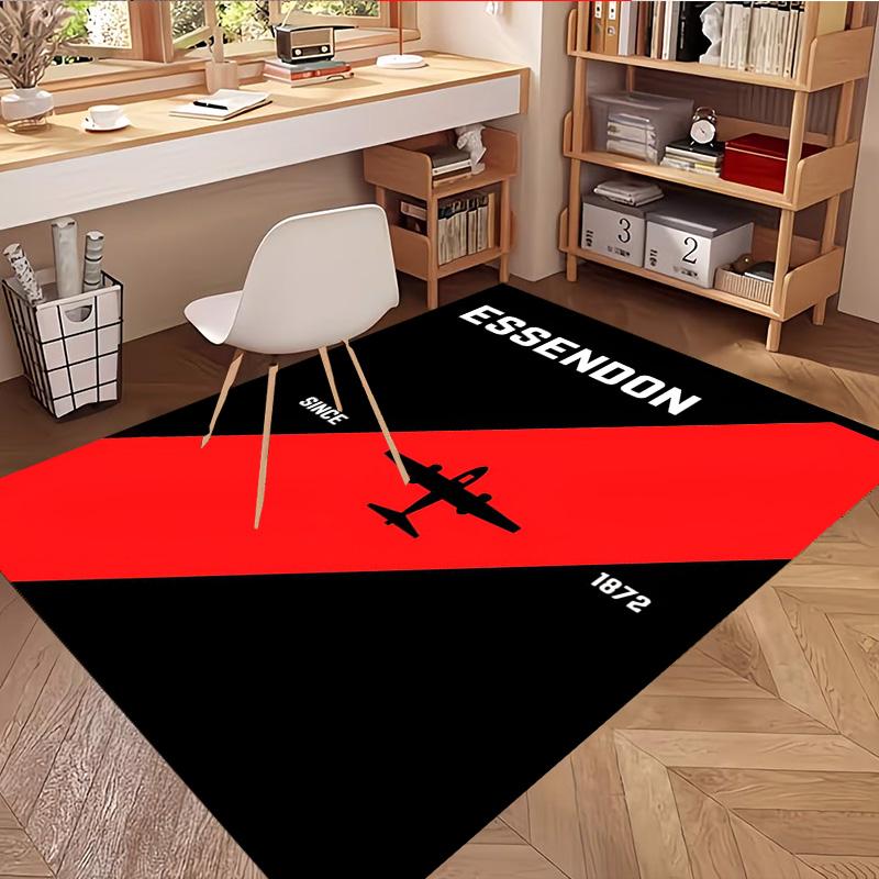 Essendon Football Print Rug, Washable Floor Carpet, For Entryway Dorm Laundry Room Office Study, Home Decor Birthday Christmas Gift