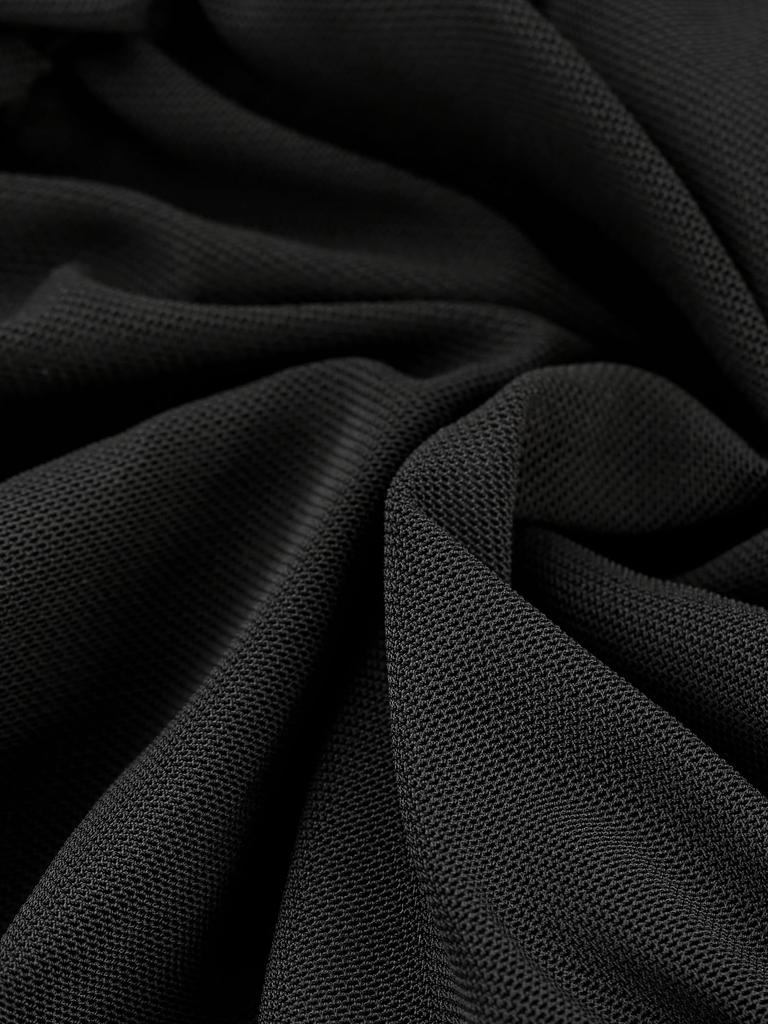 Allegra K Women's Elegant Puff Sleeve Mesh Bodycon Dress with Lace-Up Detail, Black, Size S