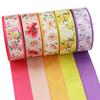 High End Double-sided Printed Floral Print Contrasting Satin Ribbon Handmade Bow Hair Accessory Ribbon Gift