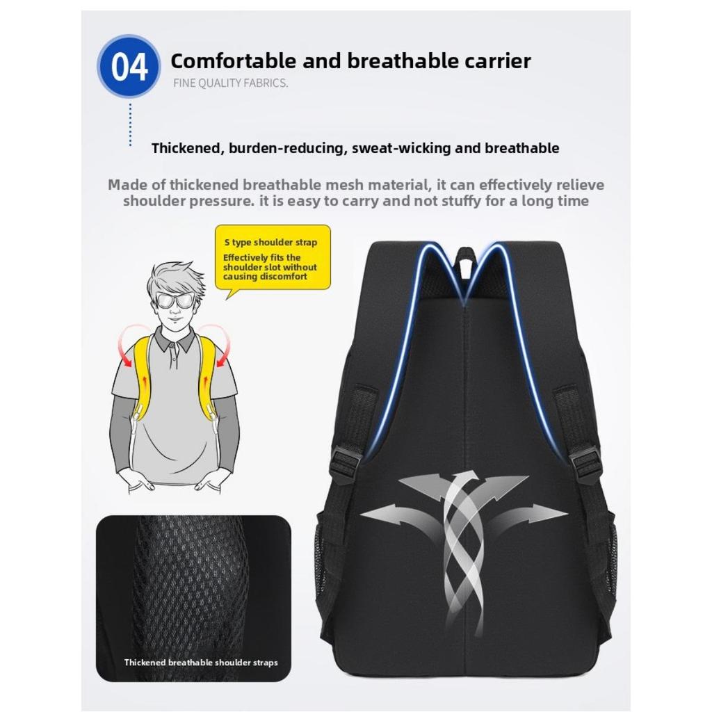 Unisex Casual Backpack - Durable Nylon Multi-Pocket Travel Bag , Ergonomic Shoulder Straps & Zipper Closure for Business Trips, Short-Distance Travel